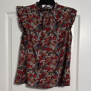 SHEIN Black Floral Multicolor Blouse